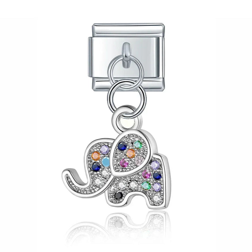 Rhinestone Elephant Dangle