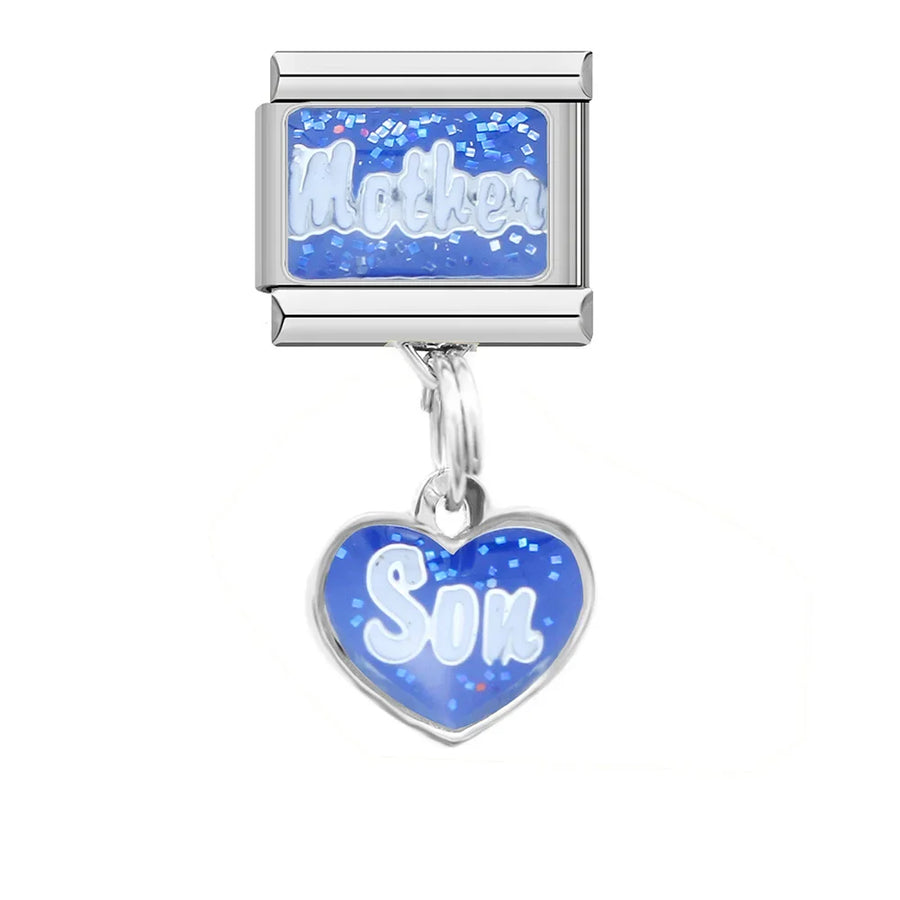 Blue Mother & Son Dangle
