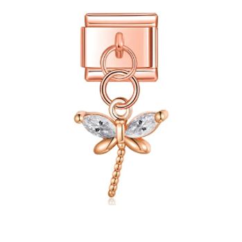 Rose Gold Dragonfly Dangle
